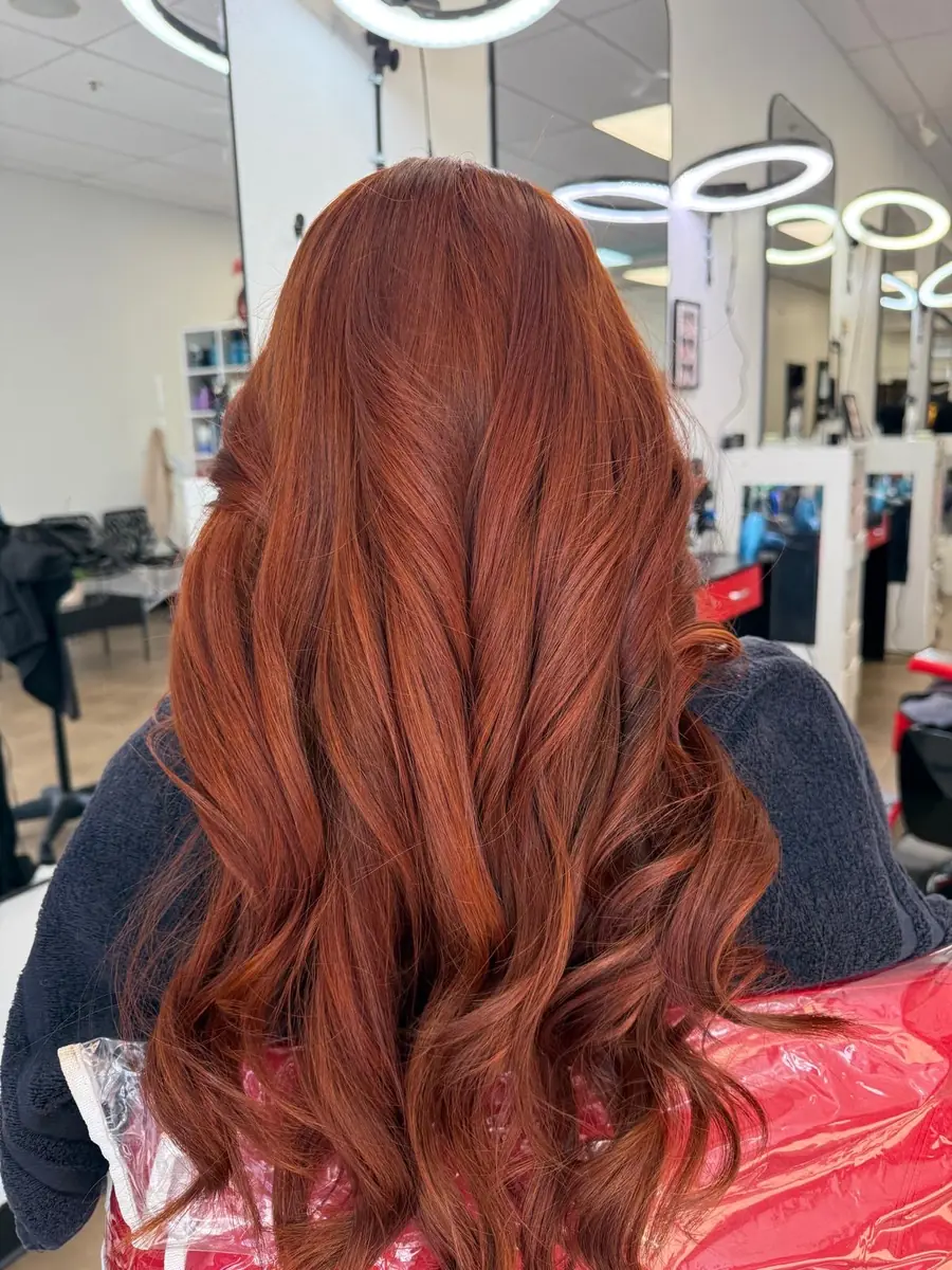 A vivid copper red carried through long waves